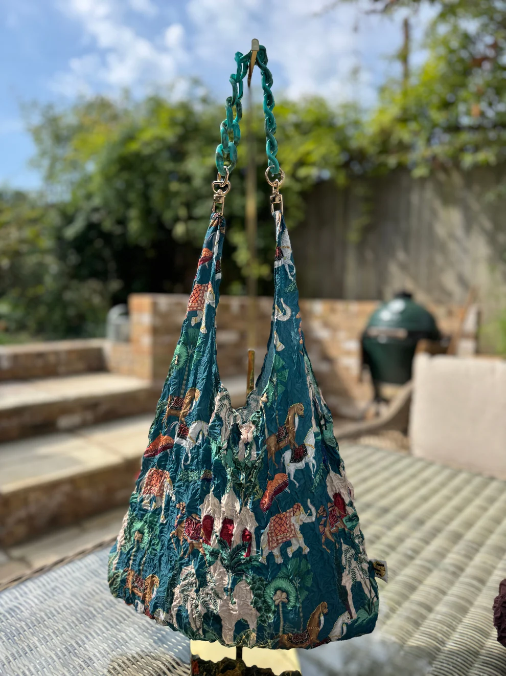 My Little Eco Bag - Turquoise Acrylic Handle for Your Eco Tote Bag