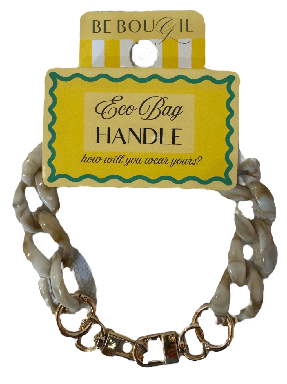 My Little Eco Bag - Beige Acrylic Handle for Your Eco Tote Bag