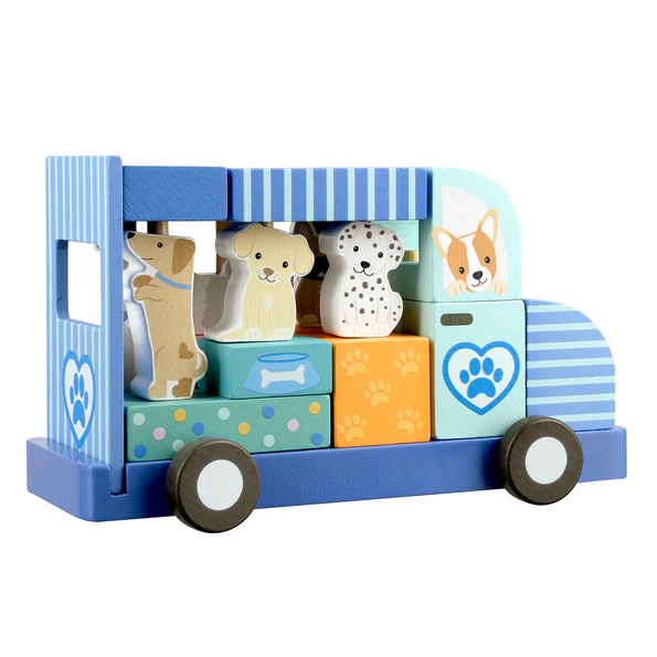 Orange Tree Toys Dog Groomers Van Block Puzzle