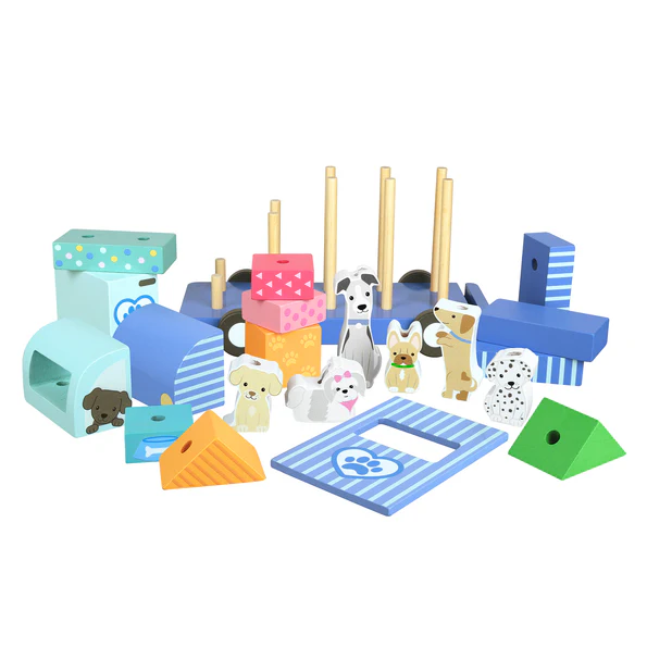 Orange Tree Toys Dog Groomers Van Block Puzzle