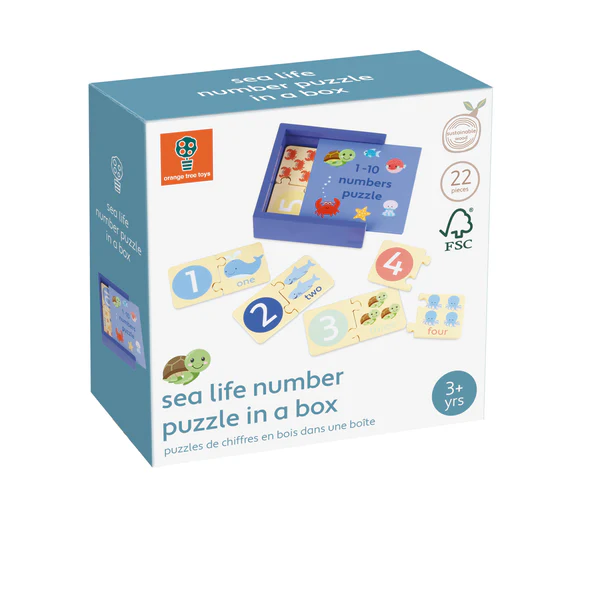 Orange Tree Toys Sea Life Number Puzzle In Box