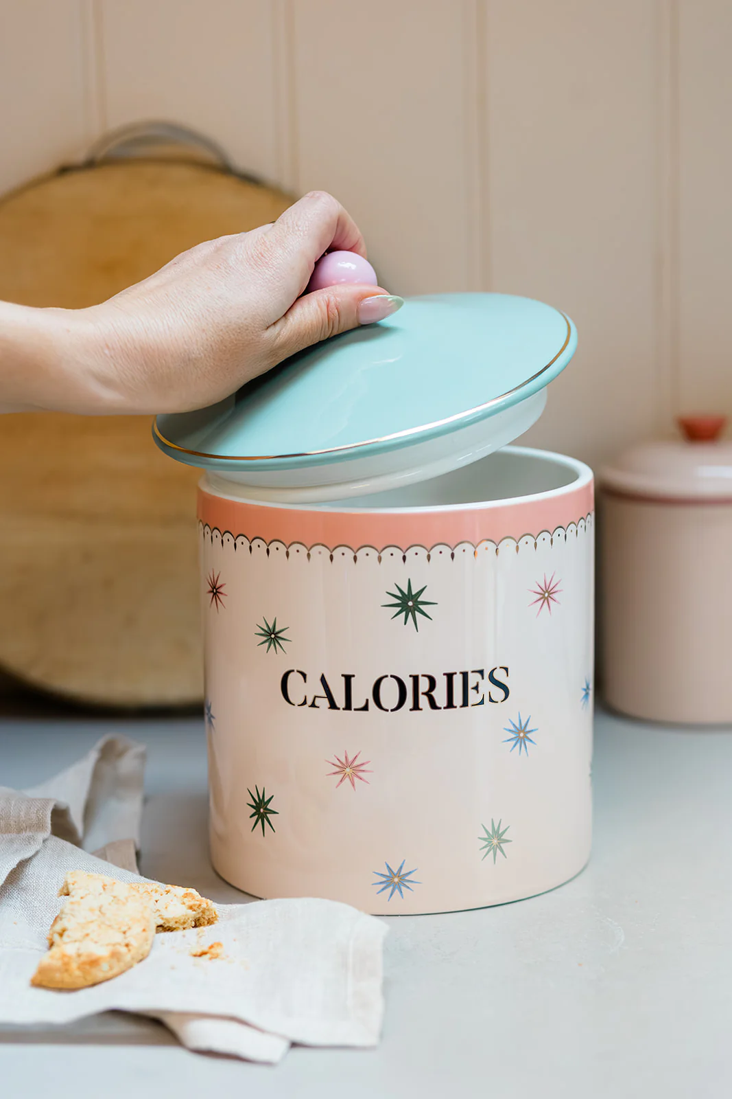 Yvonne Ellen Biscuit Jar - Slogan Calories