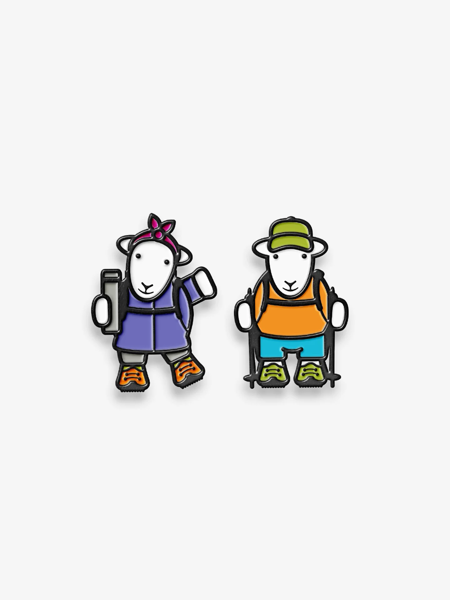 Herdy Joe & Flo Pin Badge Set