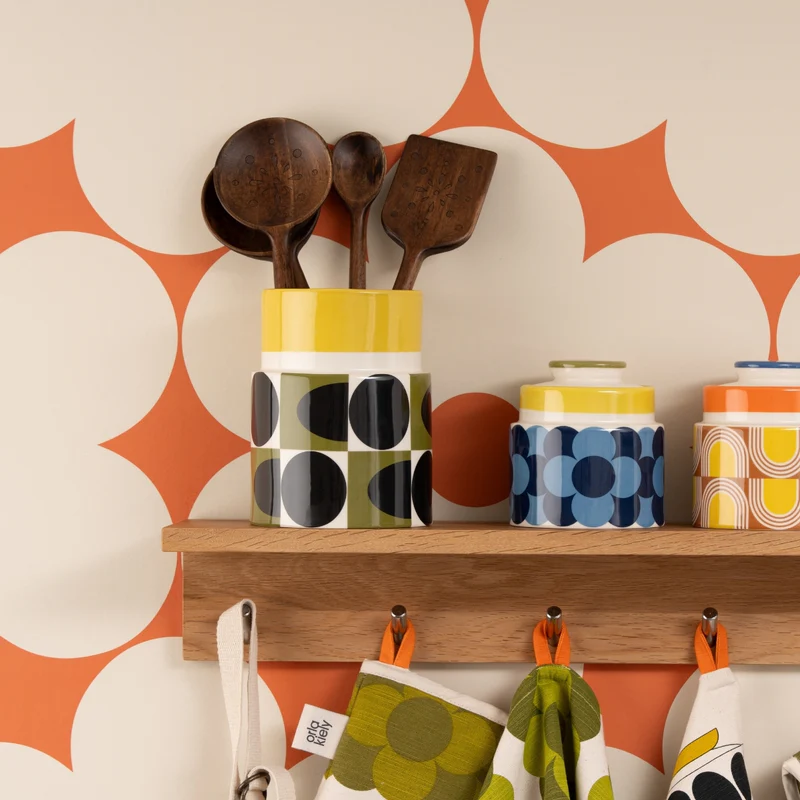 Orla Kiely Spot Square Oval Utensil Pot