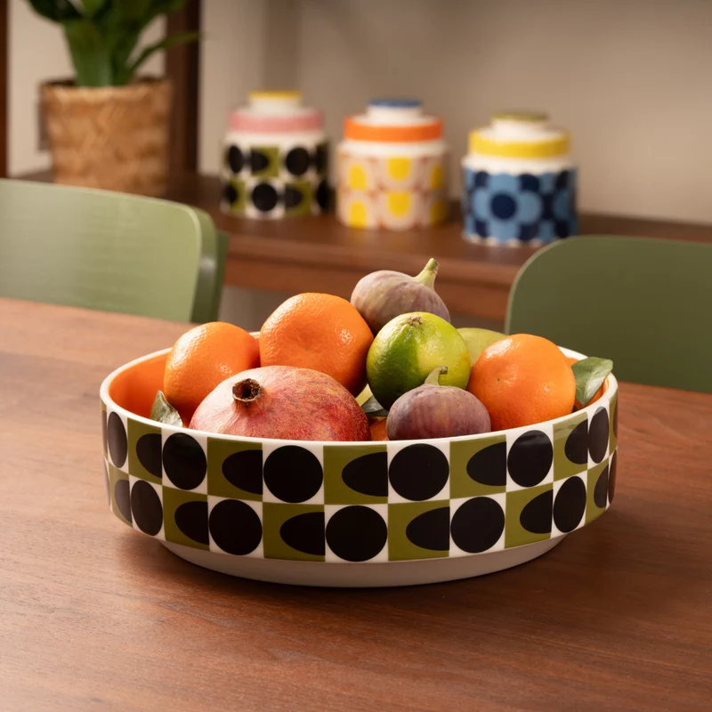 Orla Kiely Spot Square Oval Fruit Bowl