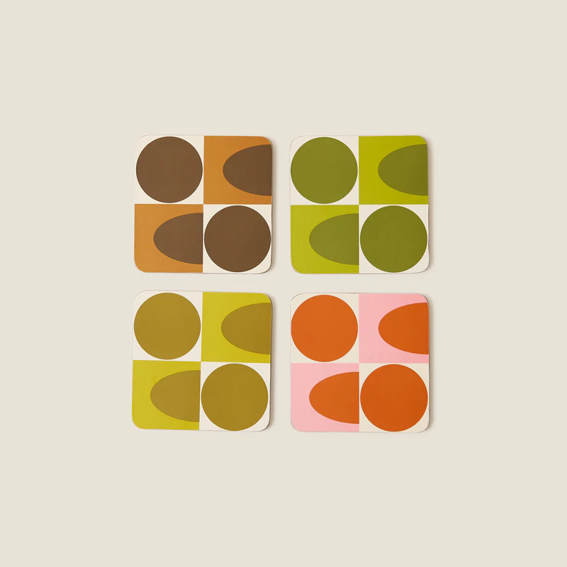 Orla Kiely Spot Square Oval Coasters Set of 4