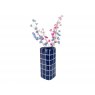 Present Time Vase Retro Tiles Triangular Large - Cobalt Blue