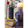 Present Time Vase Retro Tiles Triangular Large - Cobalt Blue
