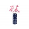 Present Time Vase Retro Tiles Round Medium - Cobalt Blue