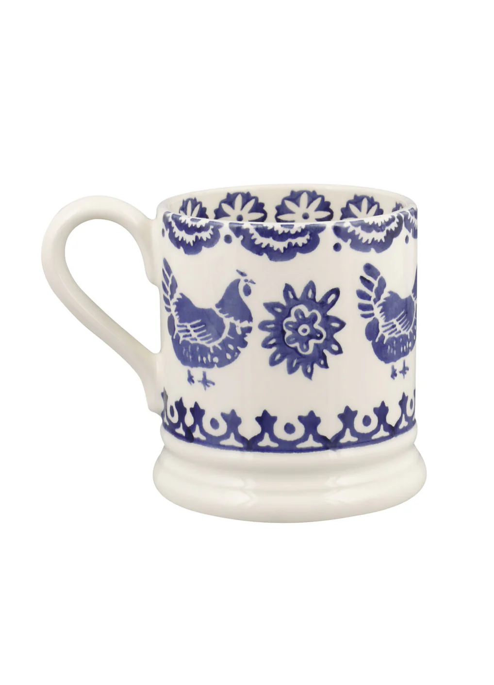 Emma Bridgewater Blue Hen & Border Mum 1/2 Pint Mug