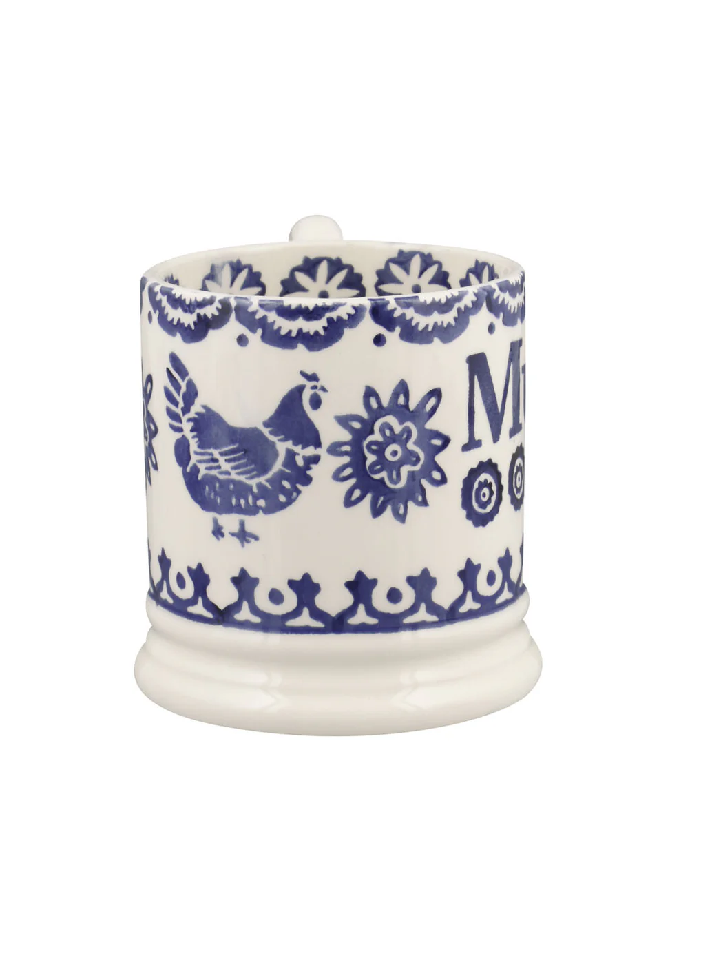 Emma Bridgewater Emma Bridgewater Blue Hen & Border Mum 1/2 Pint Mug