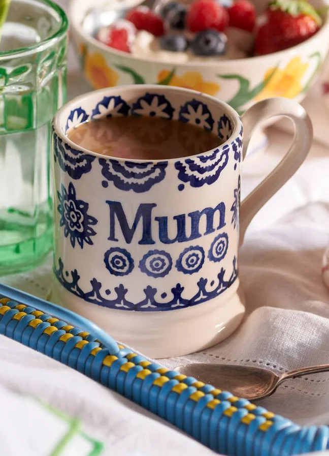 Emma Bridgewater Emma Bridgewater Blue Hen & Border Mum 1/2 Pint Mug