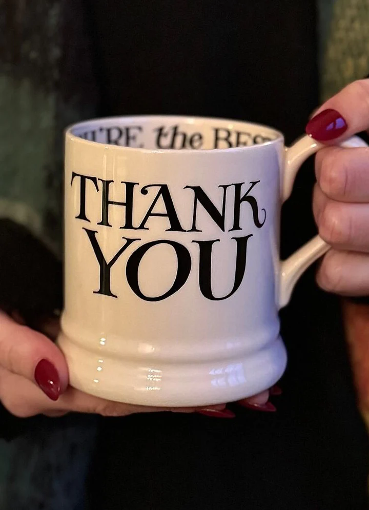 Emma Bridgewater Emma Bridgewater Black Toast Thank You 1/2 Pint Mug