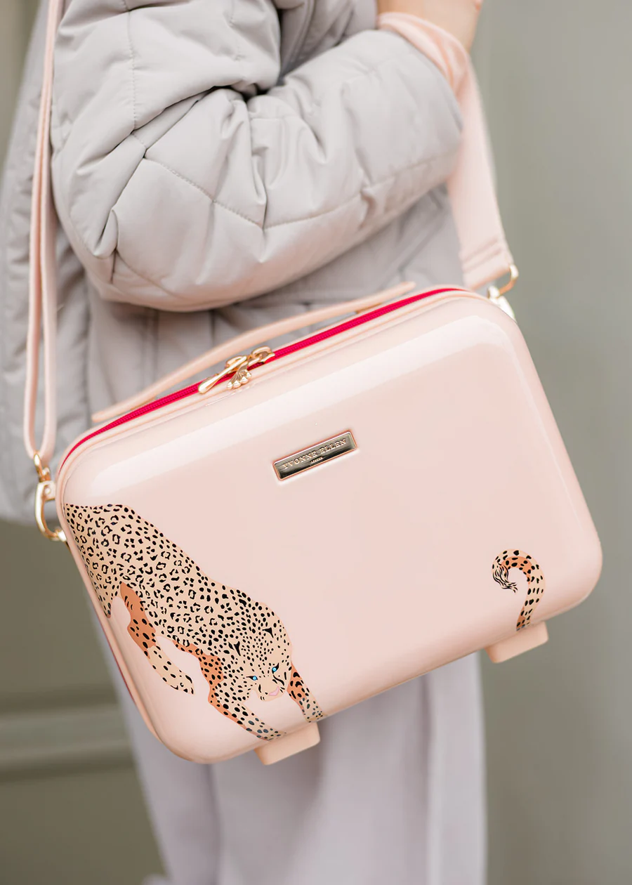 Yvonne Ellen Vintage Pink & Cheetah Vanity Case