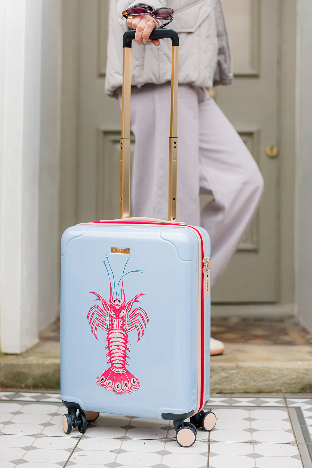 Yvonne Ellen Pale Blue Lobster Cabin Trolley Case 4 Wheels