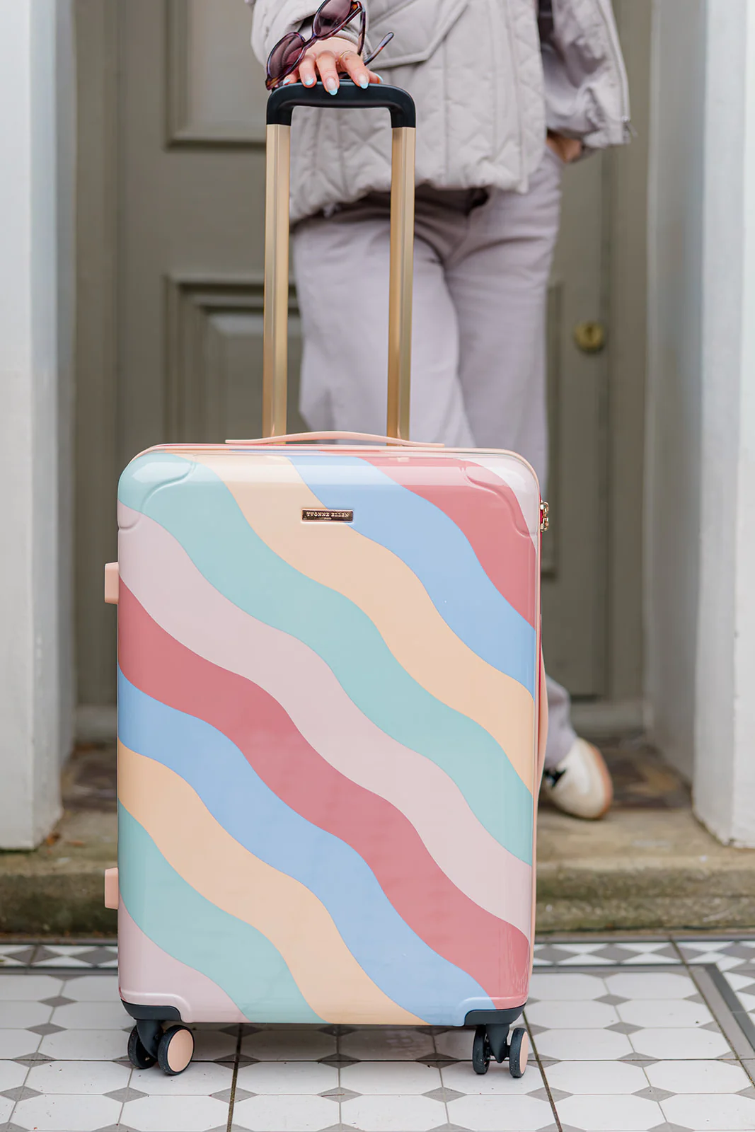 Yvonne Ellen Wobble Stripe Medium Trolley Case 4 Wheels