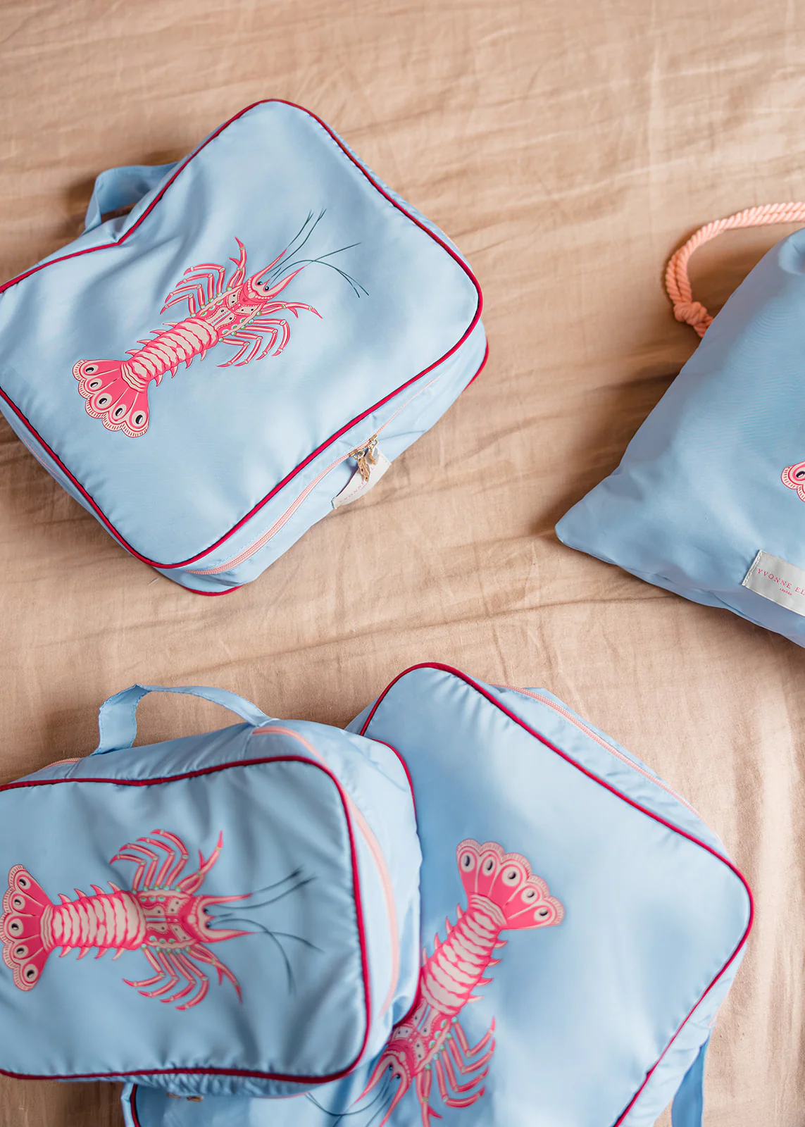 Yvonne Ellen Pale Blue Lobster Packing Cube 4 Piece Set