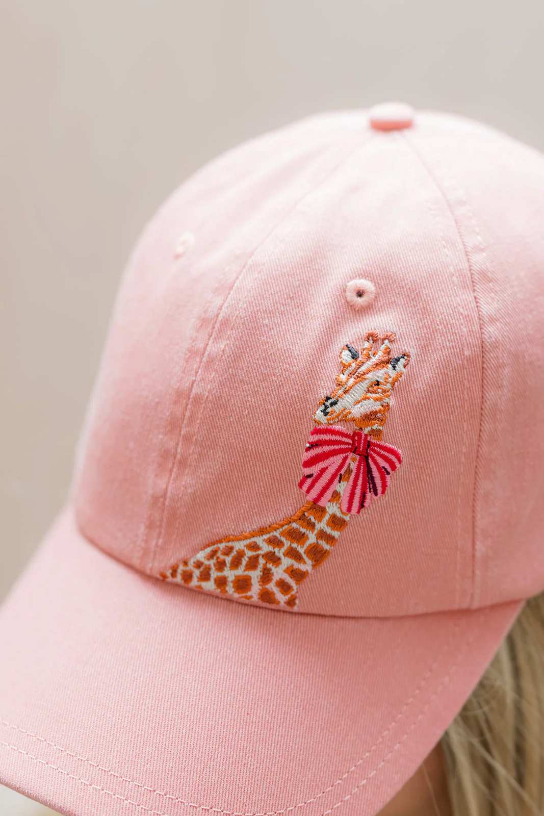 Yvonne Ellen Vintage Pink Giraffe Bow Cap
