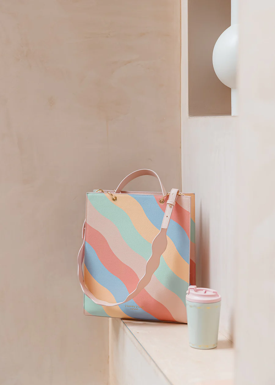 Yvonne Ellen Wobble Stripe Large Structured Tote