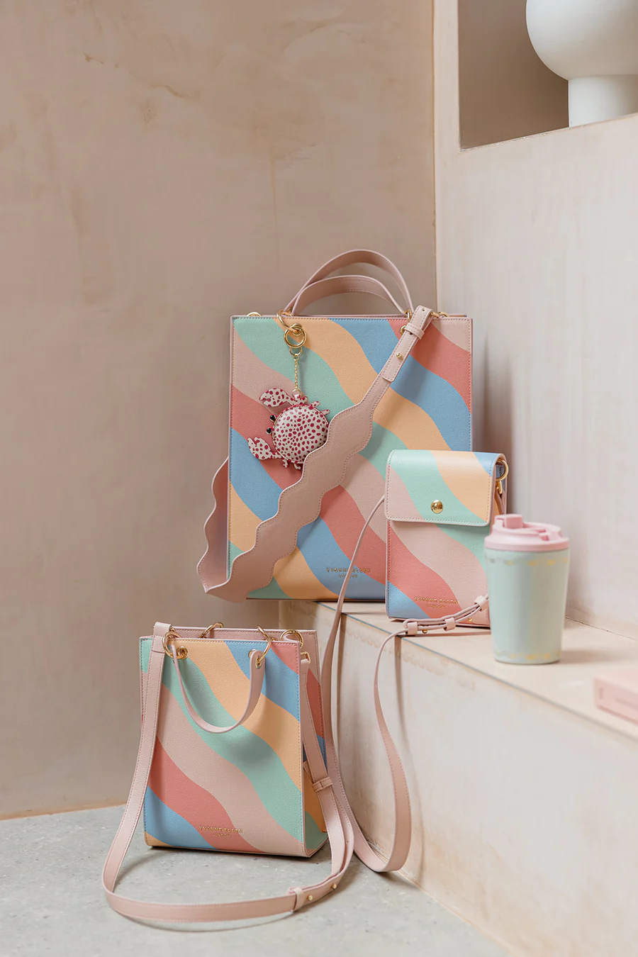 Yvonne Ellen Yvonne Ellen Wobble Stripe Large Structured Tote