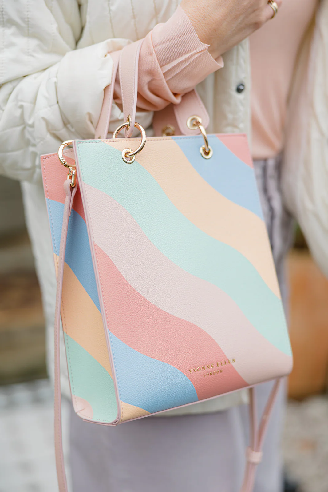 Yvonne Ellen Wobble Stripe Mini Structured Tote