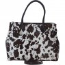 Ashwood Leather Hair on Hide Large Handbag with Detachable Strap - Brown/Natural H55