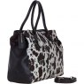 Ashwood Leather Hair on Hide Large Handbag with Detachable Strap - Brown/Natural H55