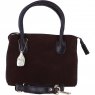 Ashwood Leather Suede Handbag with Detachable Strap - Brown S54