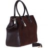 Ashwood Leather Suede Large Handbag with Detachable Strap - Brown S55