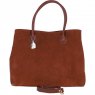 Ashwood Leather Suede Large Handbag with Detachable Strap - Tan S55
