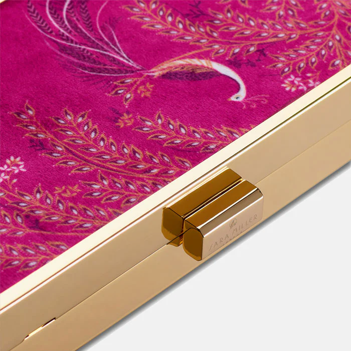 Sara Miller Elegant Bird Framed Velvet Clutch Anniversary Special