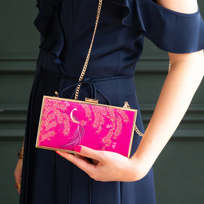 Sara Miller London Sara Miller Elegant Bird Framed Velvet Clutch Anniversary Special