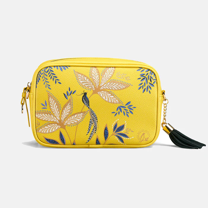 Sara Miller Botanic Yellow Camera Crossbody Bag
