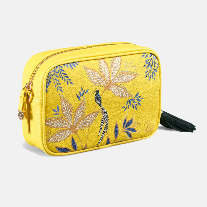 Sara Miller Botanic Yellow Camera Crossbody Bag