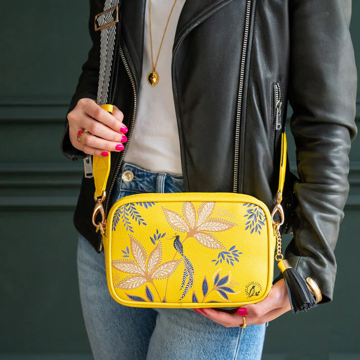 Sara Miller London Sara Miller Botanic Yellow Camera Crossbody Bag