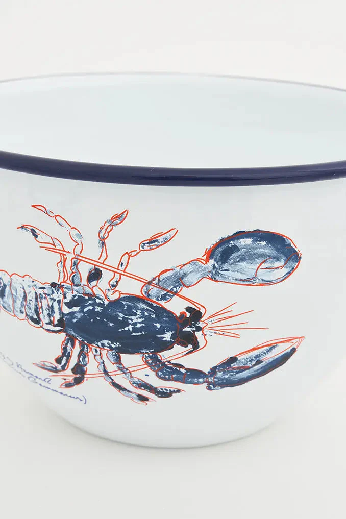 Batela Large Enamel Bowl Lobster 22cm