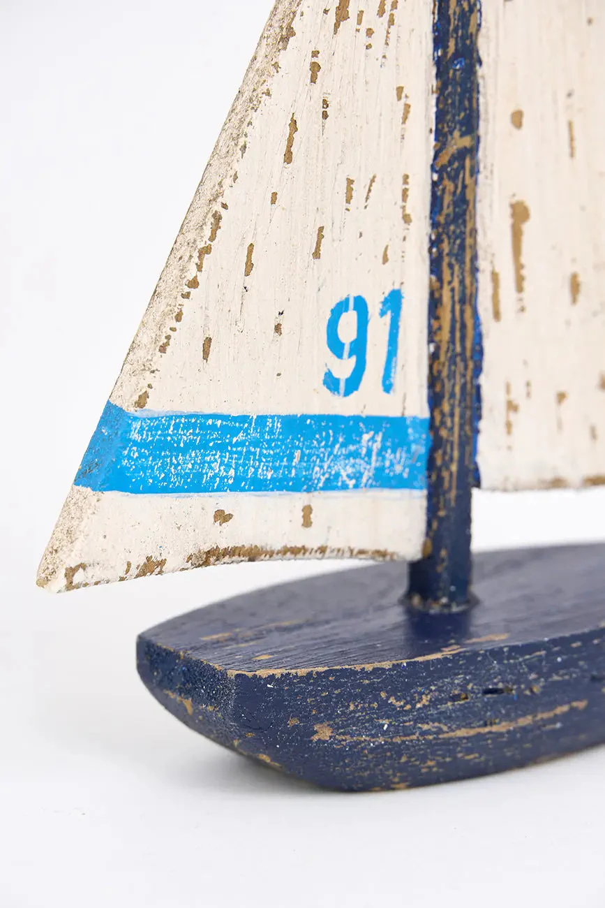 Batela Small Aged Wooden Sailboat 91