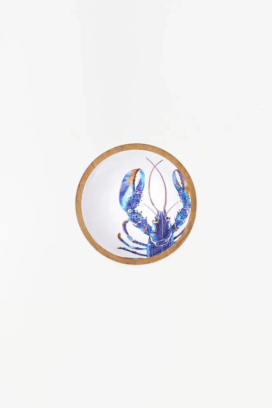 Batela Batela Small Enamel Wooden Lobster Bowl 24.5cm