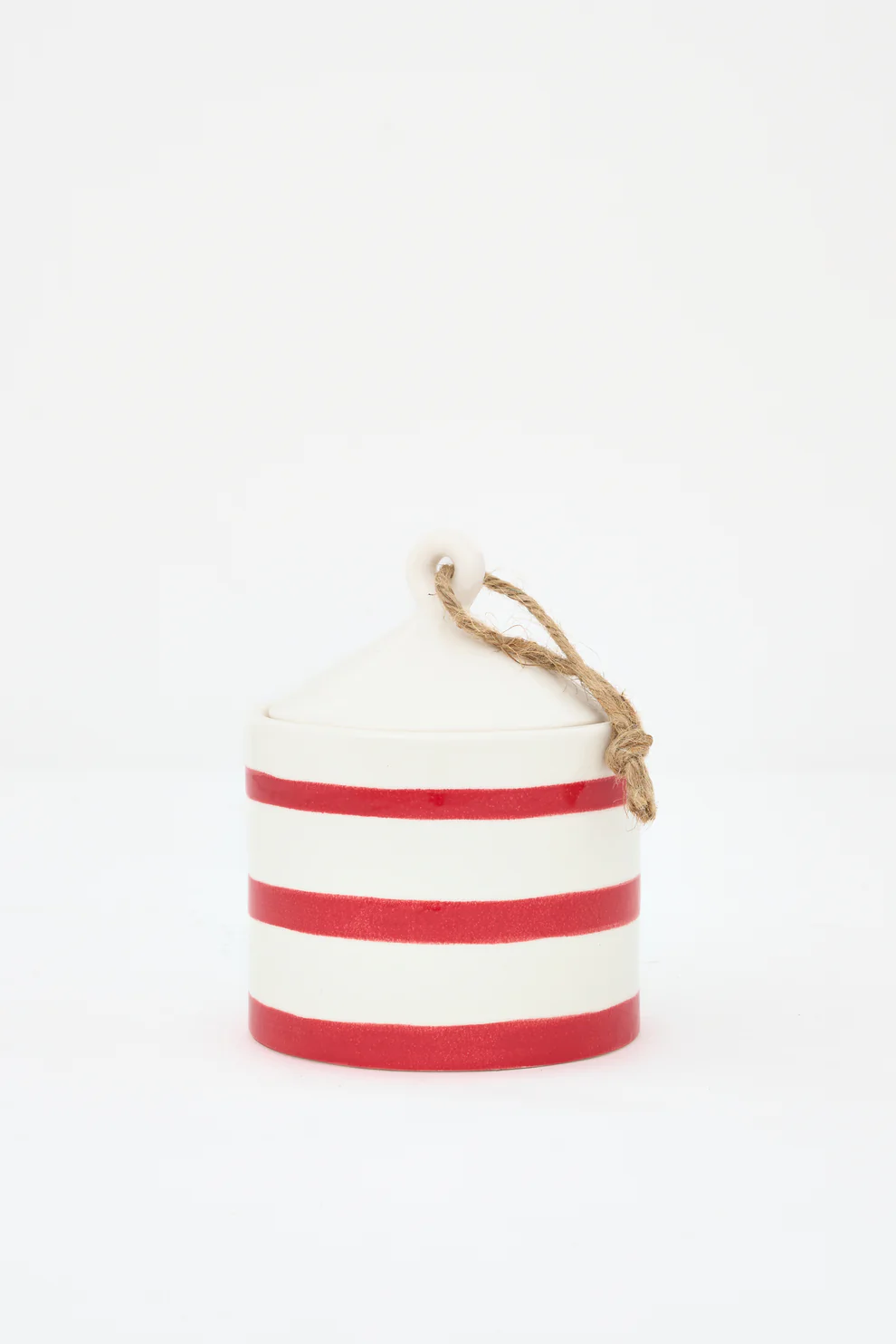 Batela Red Striped Stoneware Jar