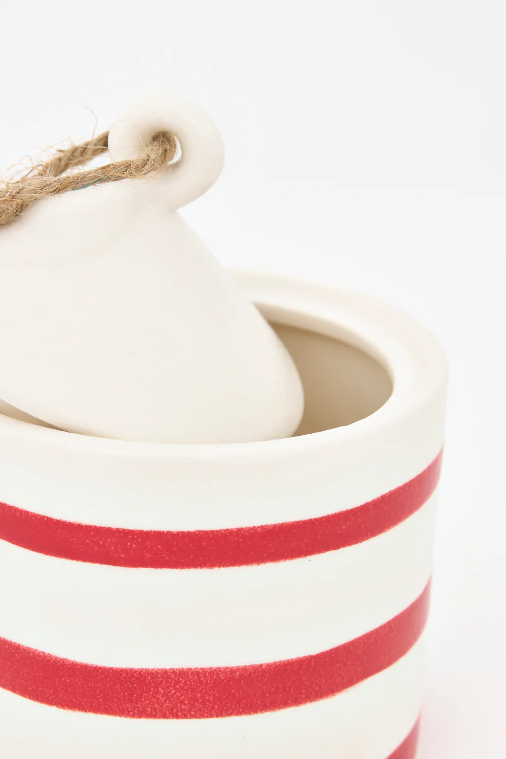 Batela Red Striped Stoneware Jar