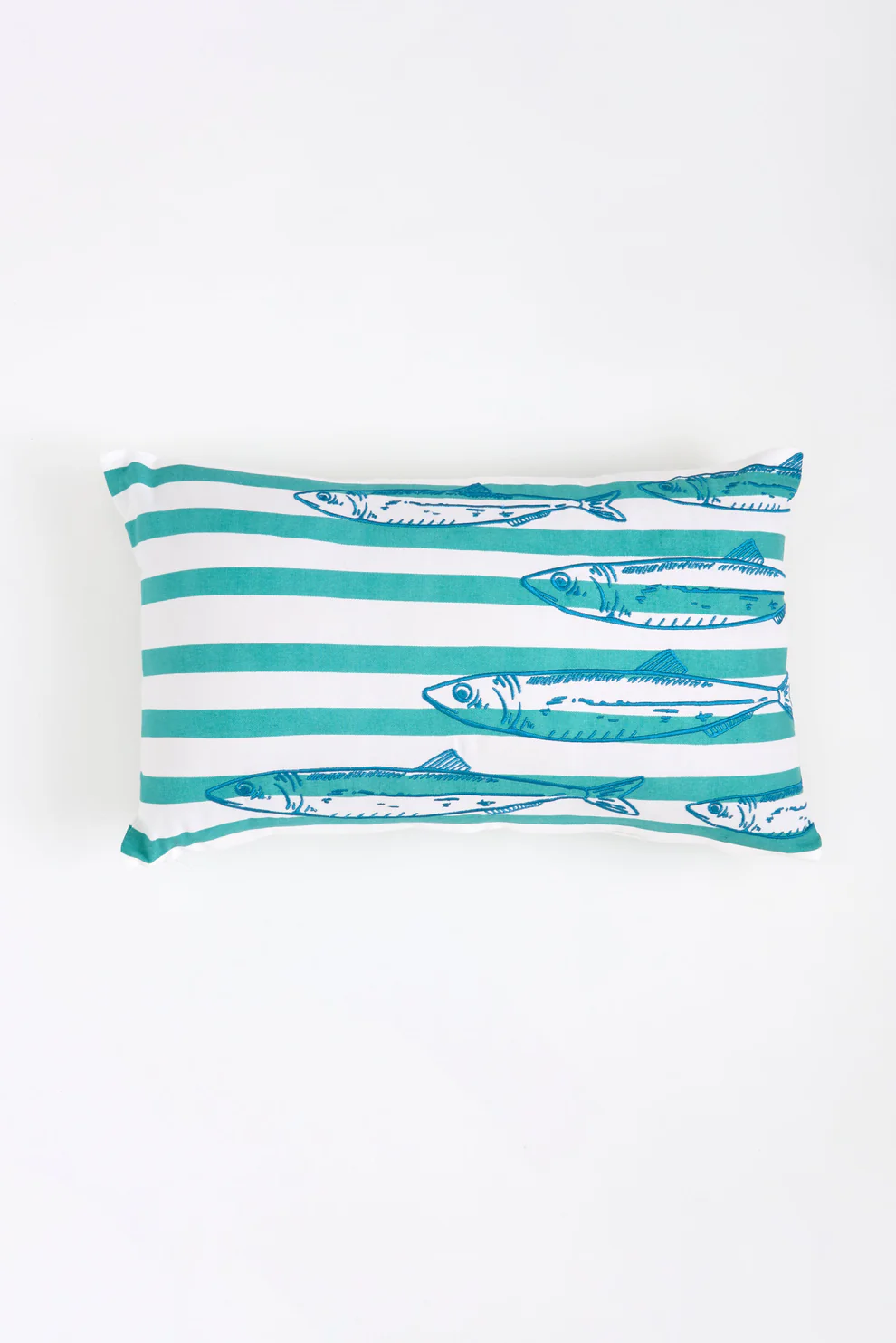 Batela Cotton Long Striped Cushion With Fish Motiif