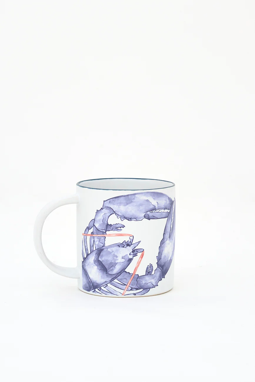 Batela Batela Stoneware Mug With Lobster Motif