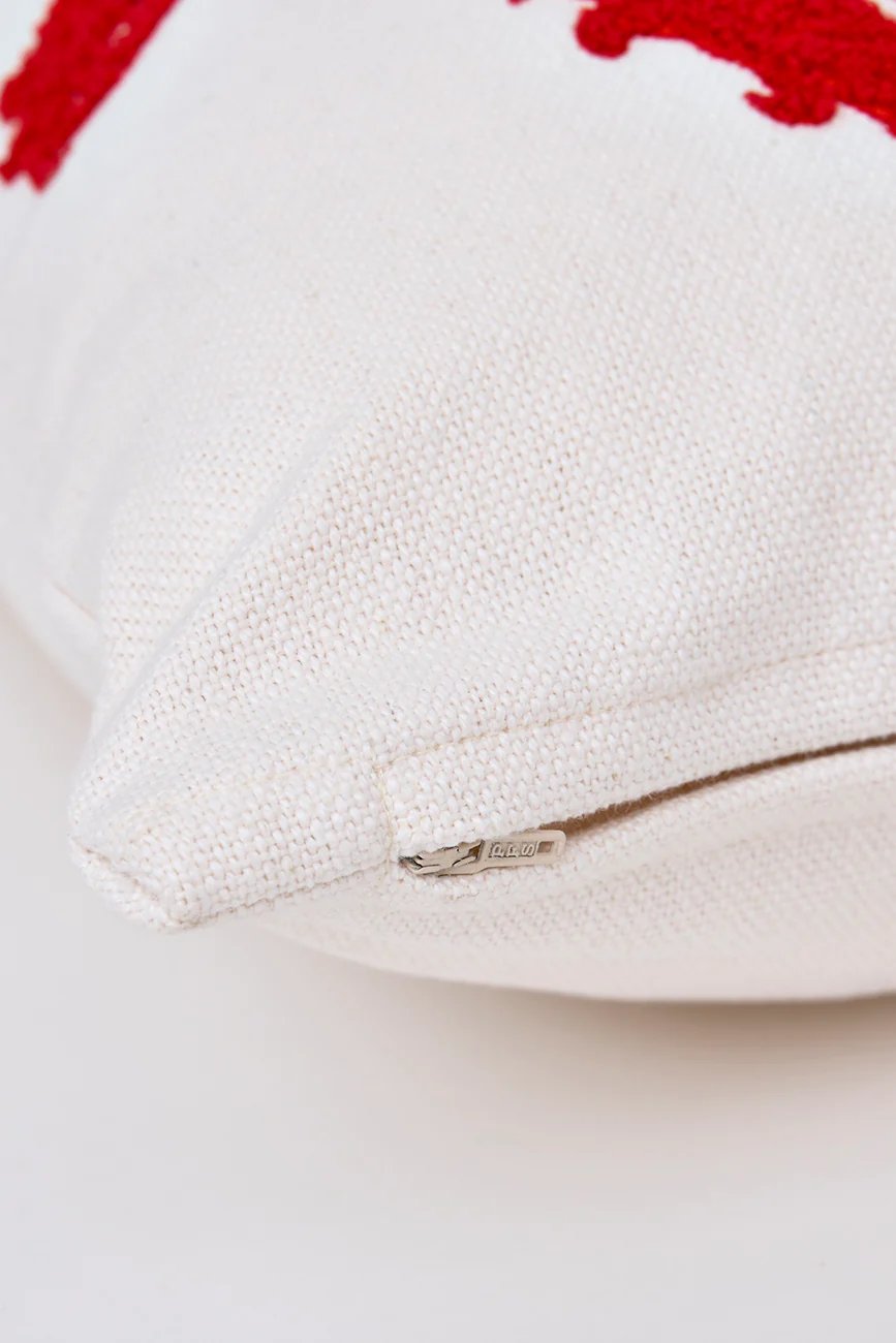 Batela Batela Cotton Cushion With Embroidered Crabs