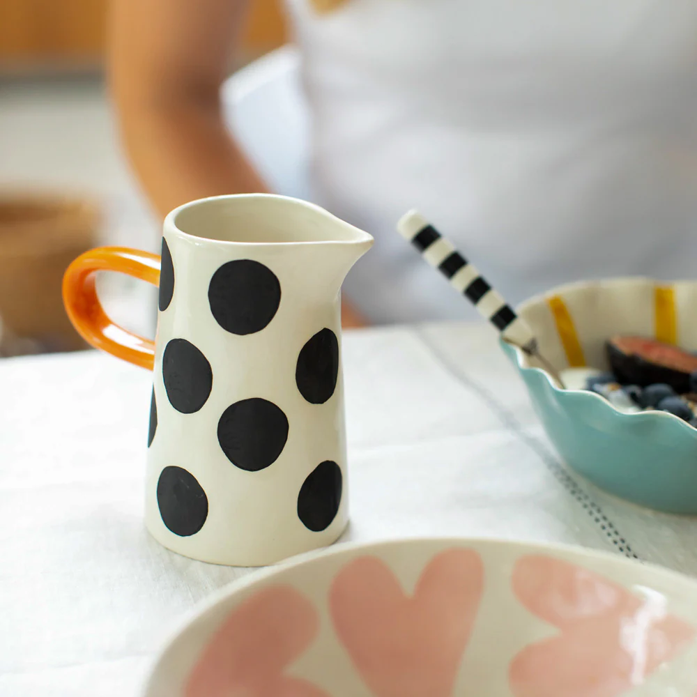 Caroline Gardner Mono Spots Milk Jug