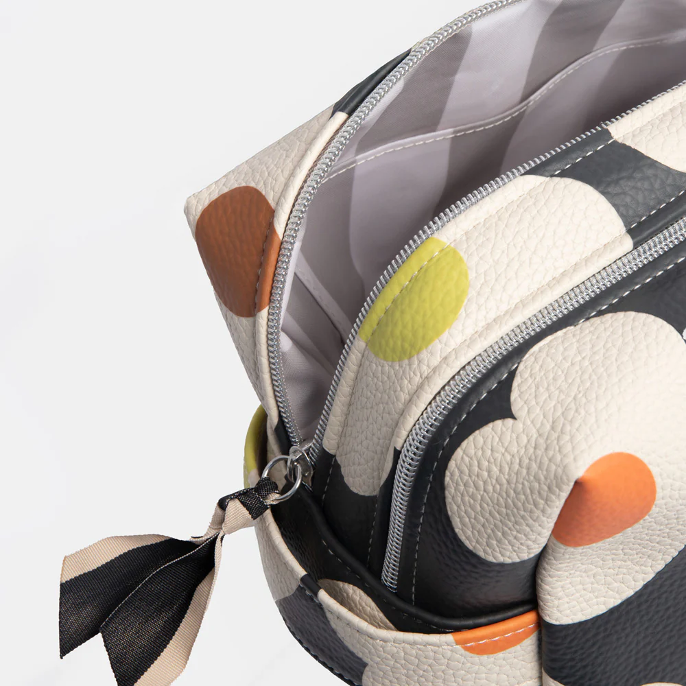 Caroline Gardner Multi Flower Charcoal Large Travel Wash Bag