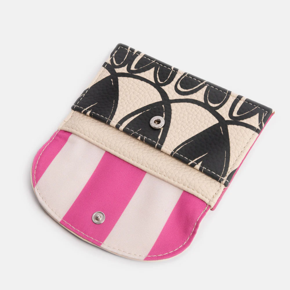 Caroline Gardner Mono Looped Hearts Card Holder Coin Purse