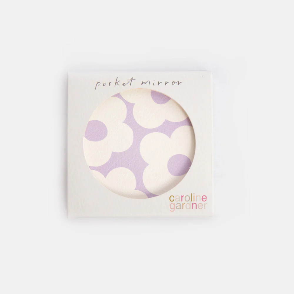 Caroline Gardner Lilac Flower Round Pocket Mirror