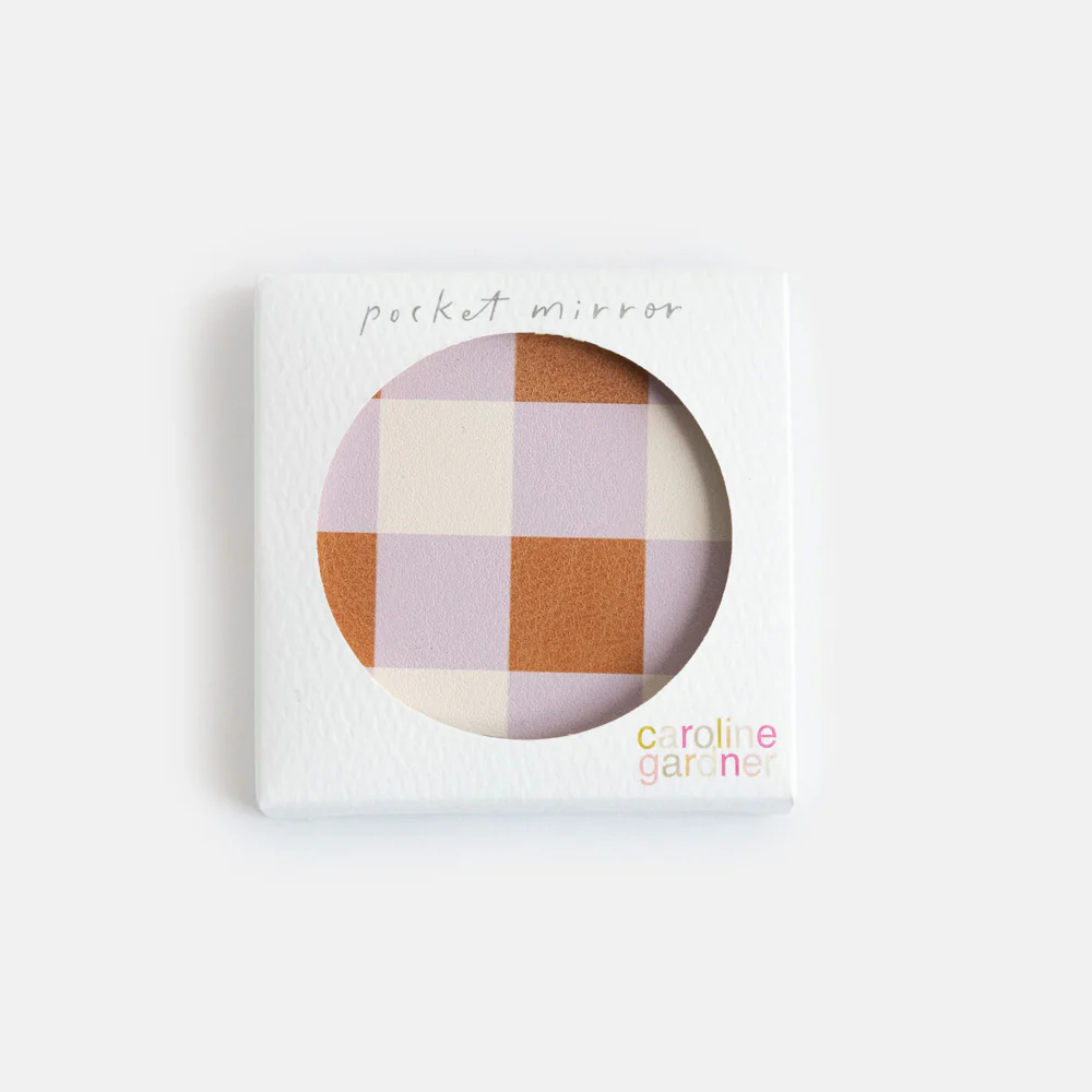 Caroline Gardner Caroline Gardner Multi Check Square Pocket Mirror