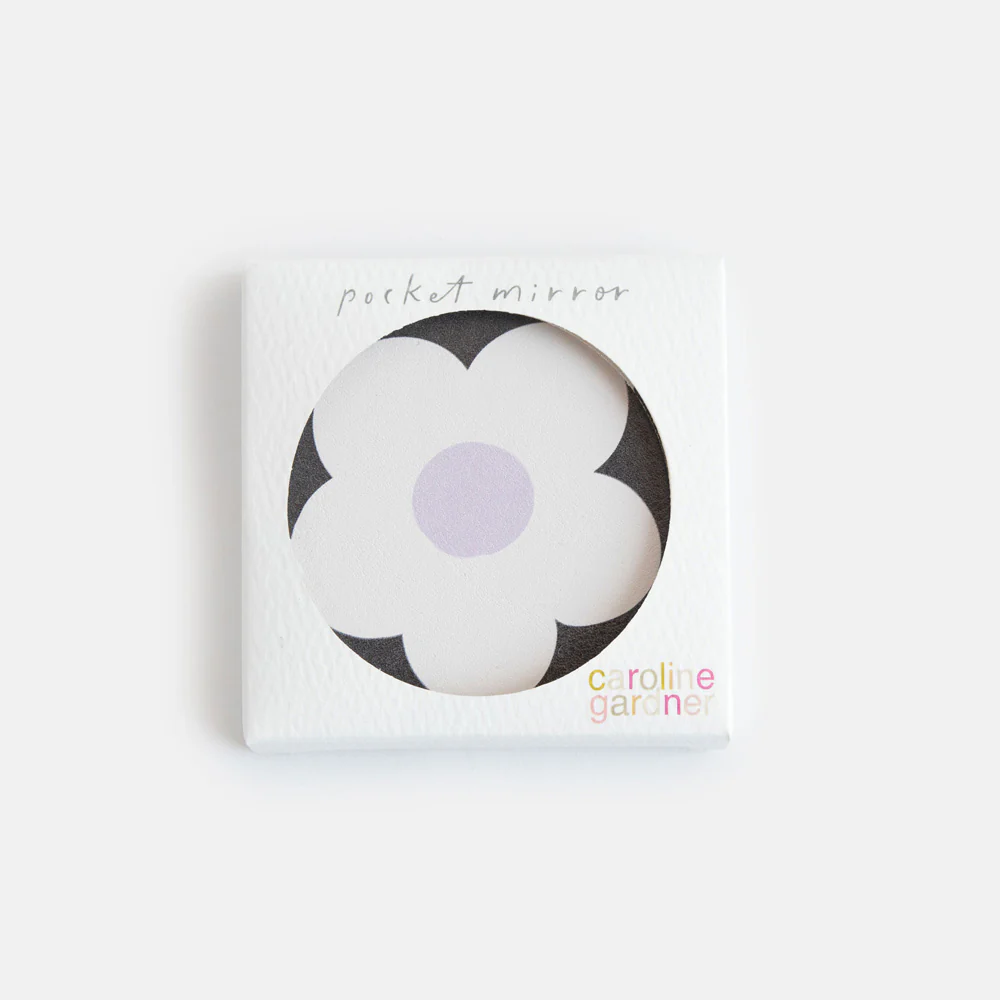 Caroline Gardner Caroline Gardner Flower Charcoal Round Pocket Mirror