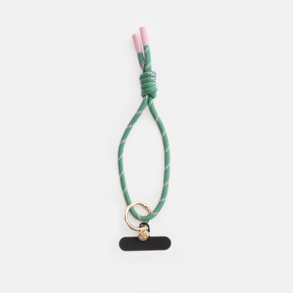 Caroline Gardner Green/Pink Cord Wristlet Phone Strap